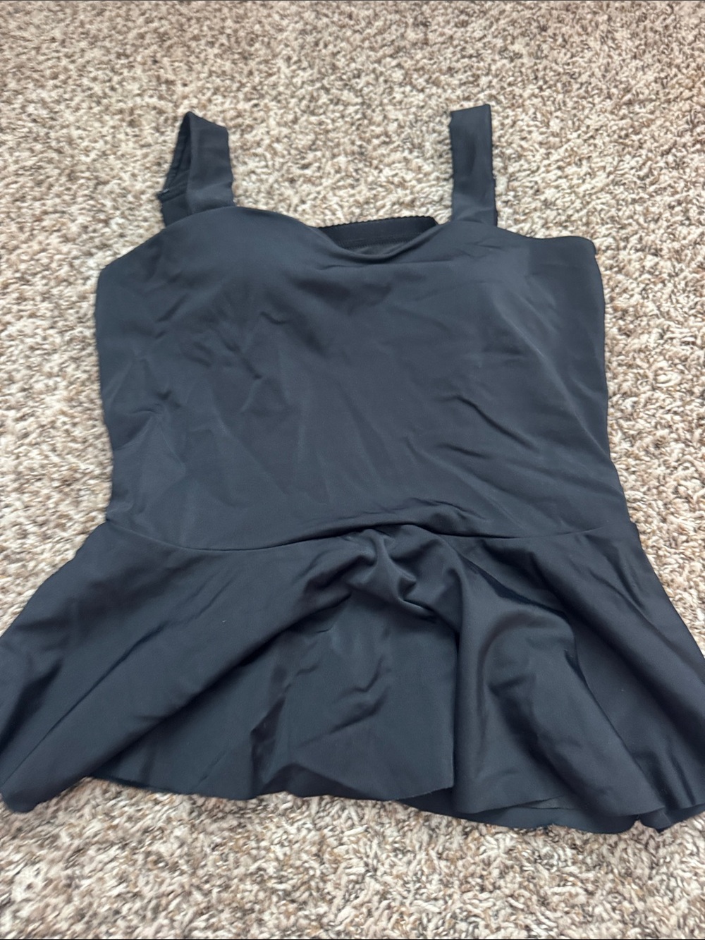 KIAVA Black Peplum Camisole Tank Top